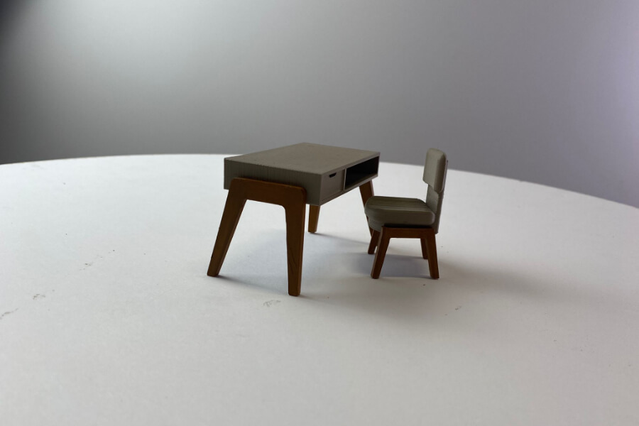 Miniatura Birou cu scaun Printare 3d